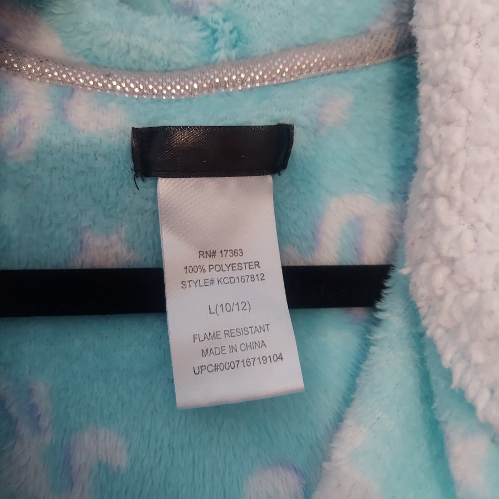 Cozy Unicorn Print Robe 10/12 girls - Picture 4 of 12